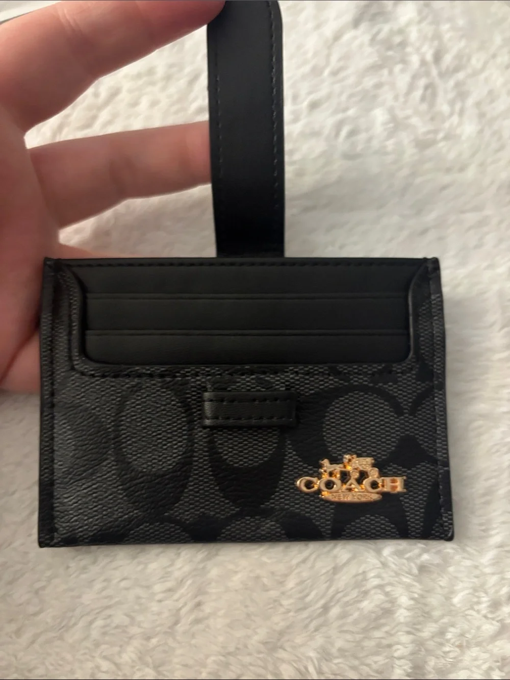 Brand New blk Signature Card & Key Holder with Gold Coach Emblem